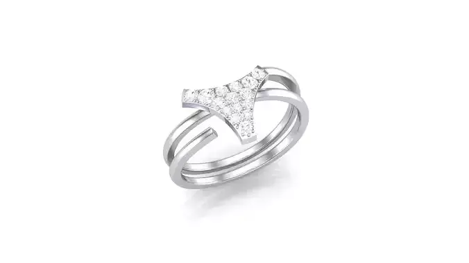 Minimalist Light wt Diamond Women ring 3dm stl obj gltf