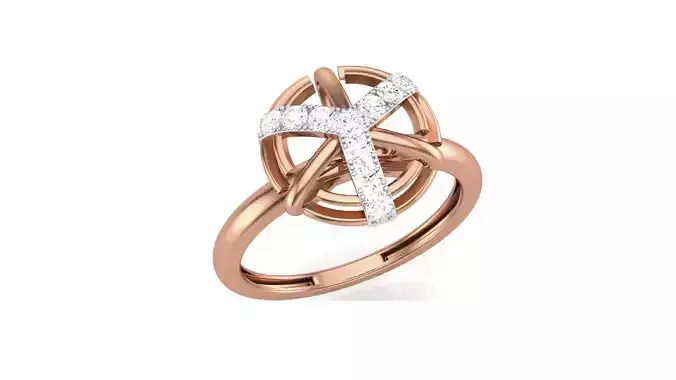 Minimalist Light wt Diamond Women ring 3dm stl obj gltf