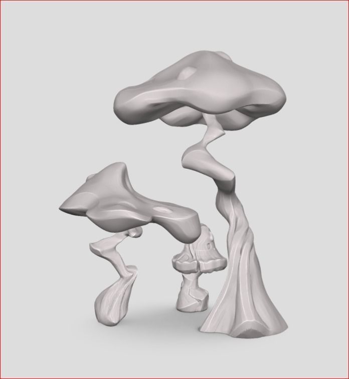 Fairy Mushroom stylized 3D print model_3