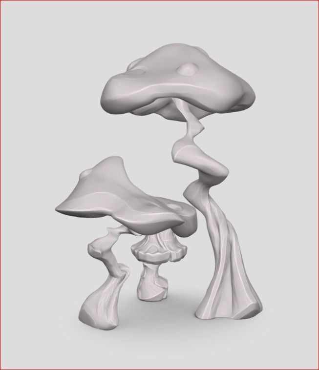 Fairy Mushroom stylized 3D print model_2