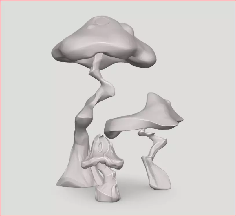 Fairy Mushroom stylized 3D print model_0