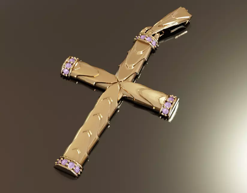 cross for chain in stl format for 3d printing Free 3D print model