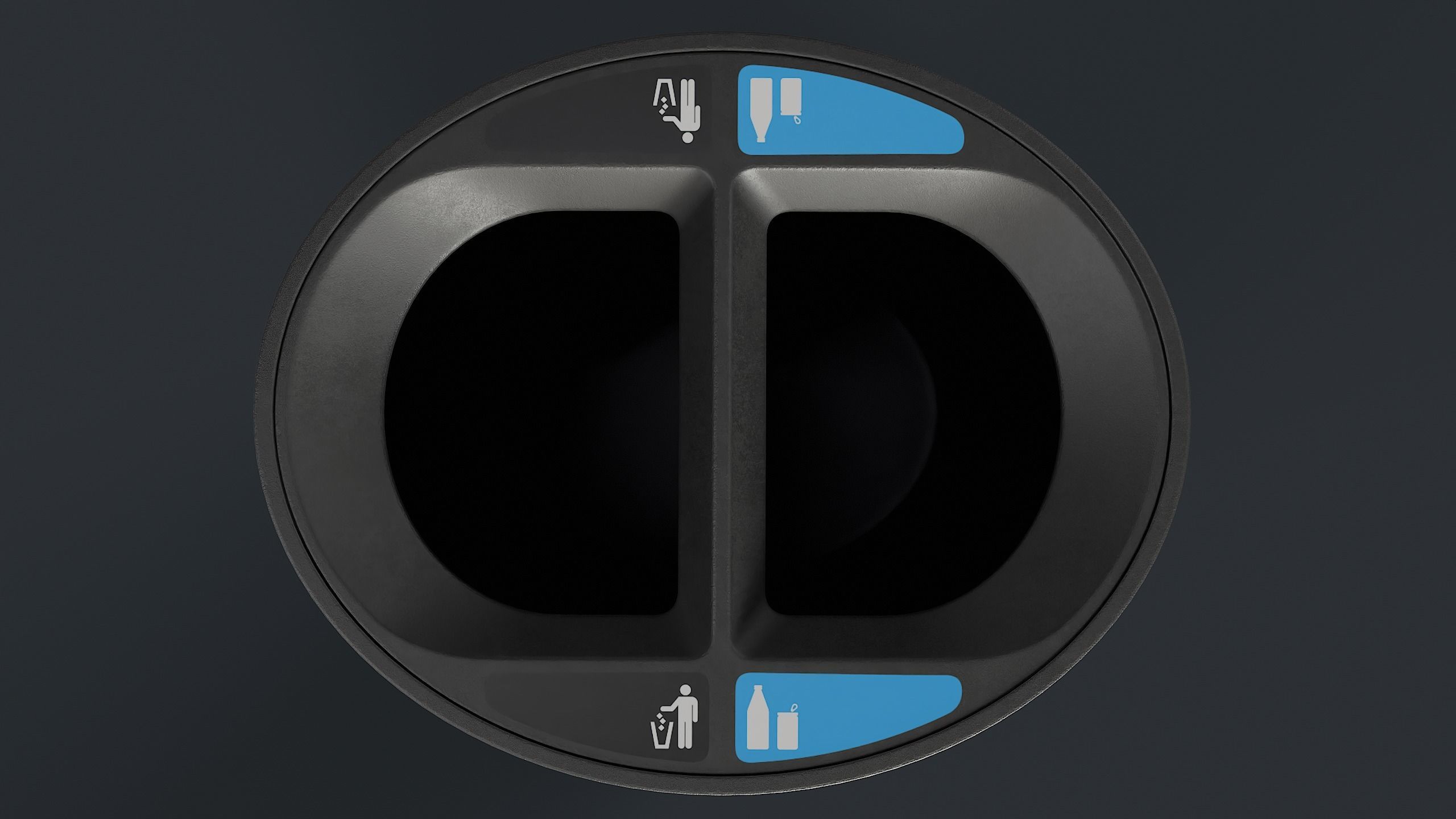 Street Trash Can 23 PBR Game Ready Low-poly 3D model_7