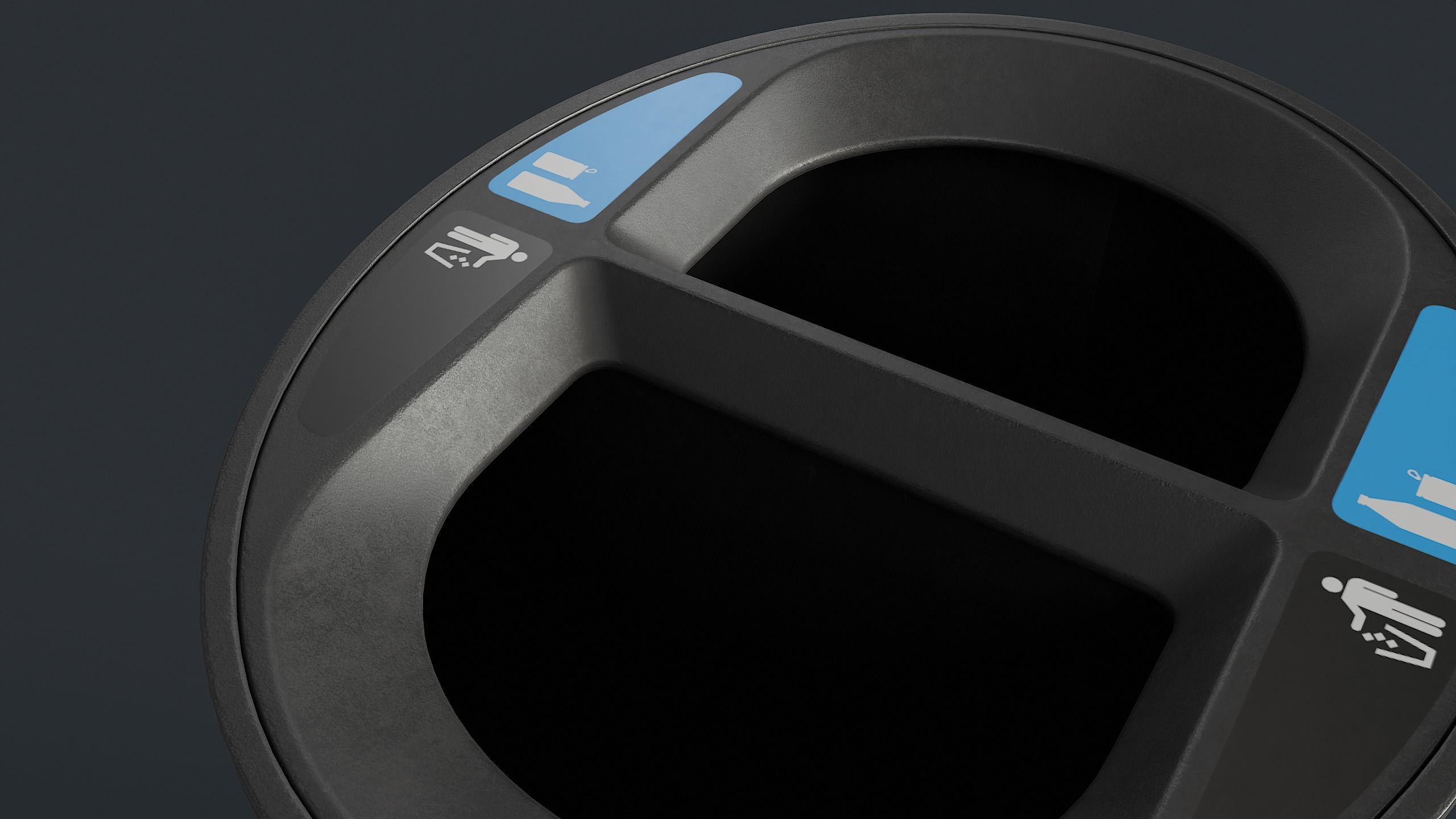 Street Trash Can 23 PBR Game Ready Low-poly 3D model_8