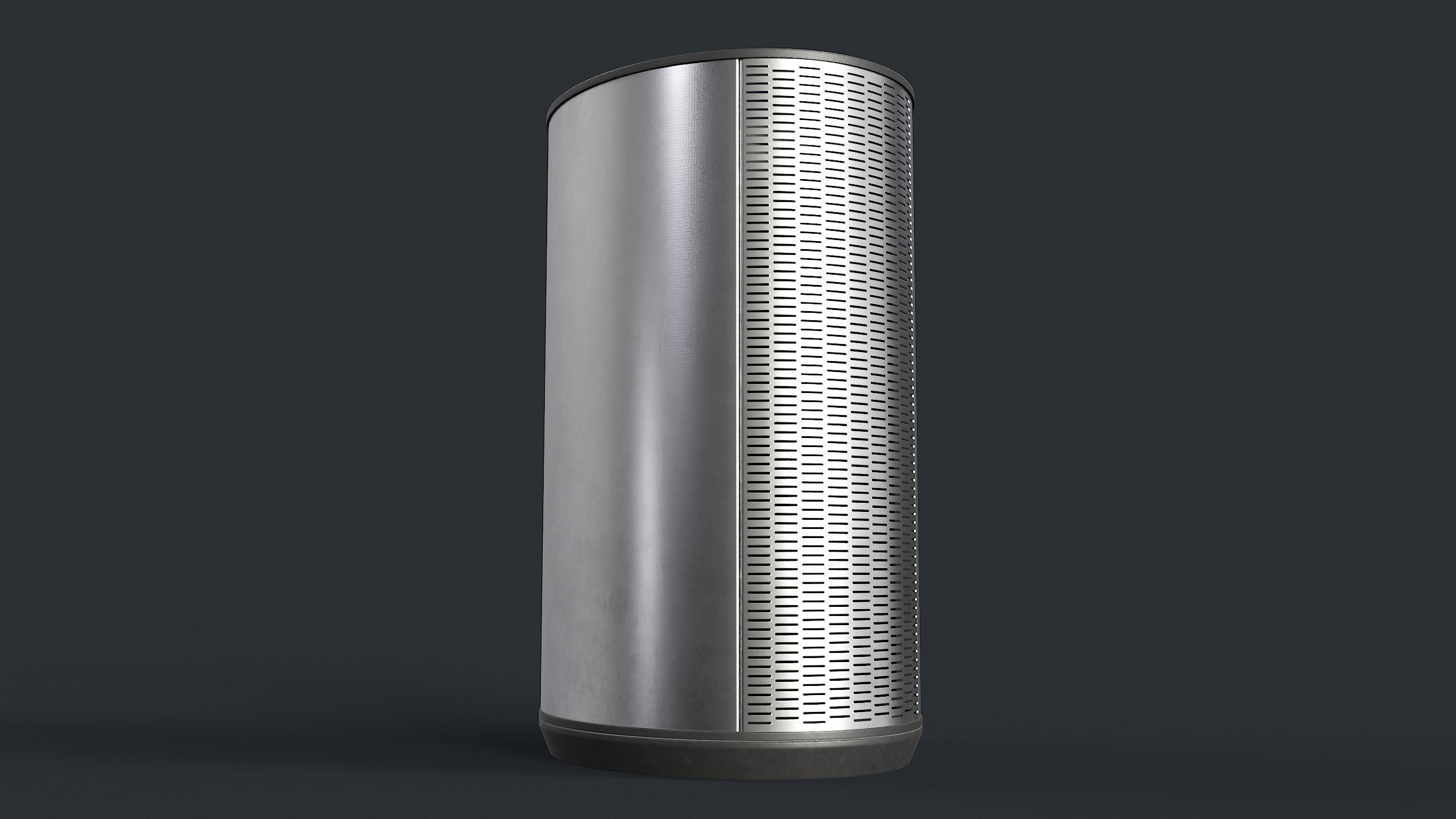 Street Trash Can 23 PBR Game Ready Low-poly 3D model_4