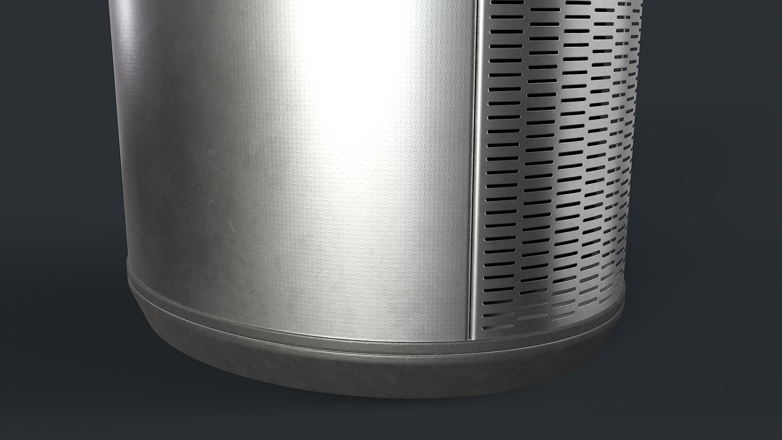 Street Trash Can 23 PBR Game Ready Low-poly 3D model_12