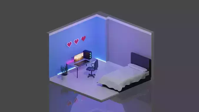 isometric gaming room