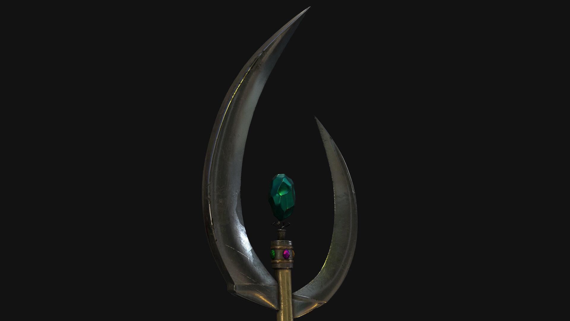 Magic Weapon with crystal - high poly 3D model_4