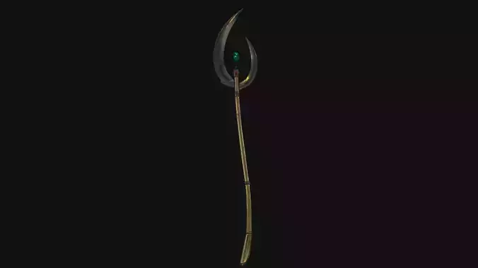 Magic Weapon with crystal - high poly