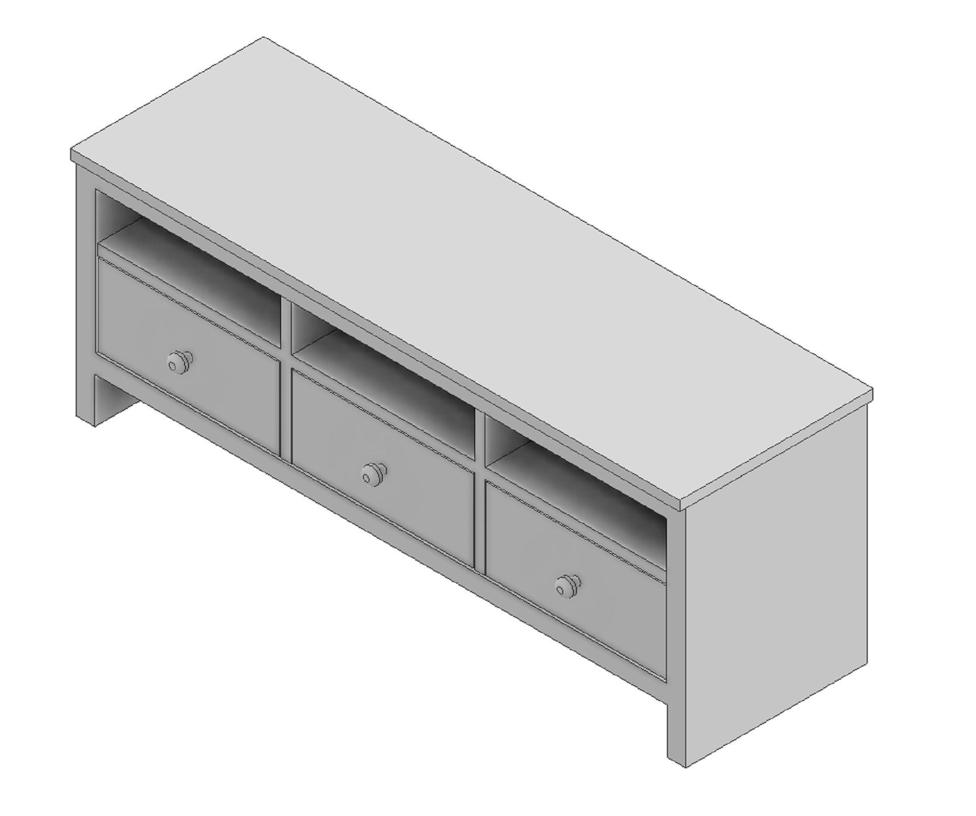 Ikea Hemnes TV unit 3D model 3D model_5