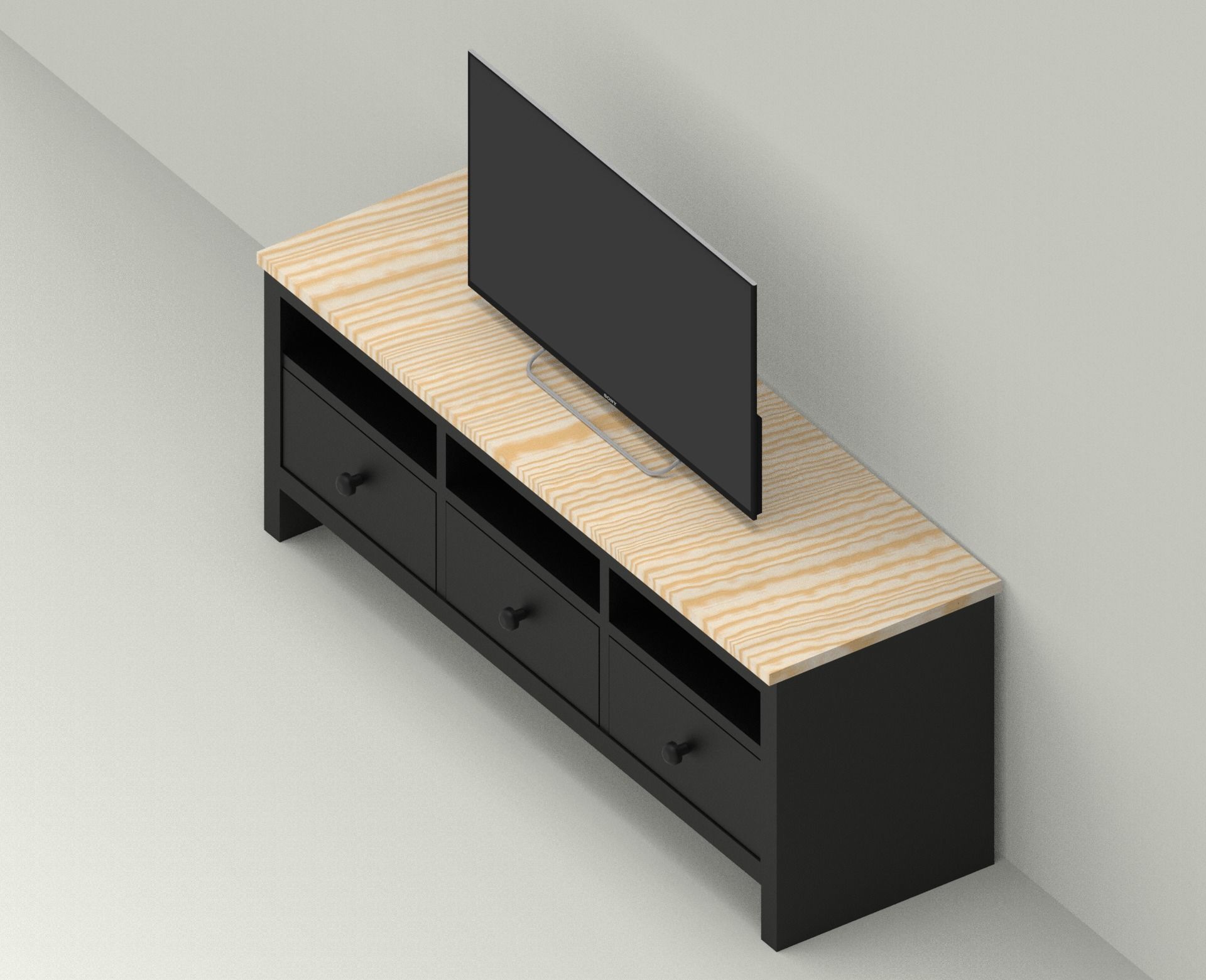 Ikea Hemnes TV unit 3D model 3D model_4