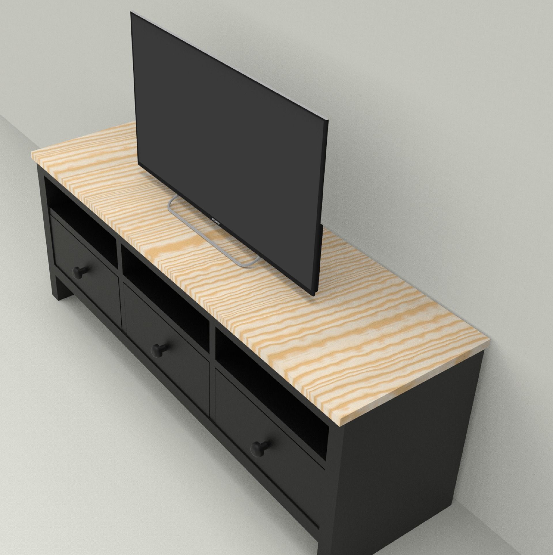Ikea Hemnes TV unit 3D model 3D model_1