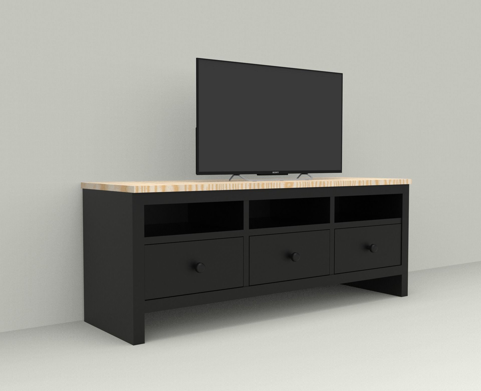 Ikea Hemnes TV unit 3D model 3D model_2