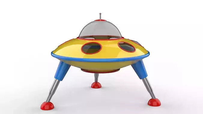 Ufo flying spaceship Low-poly 3D model