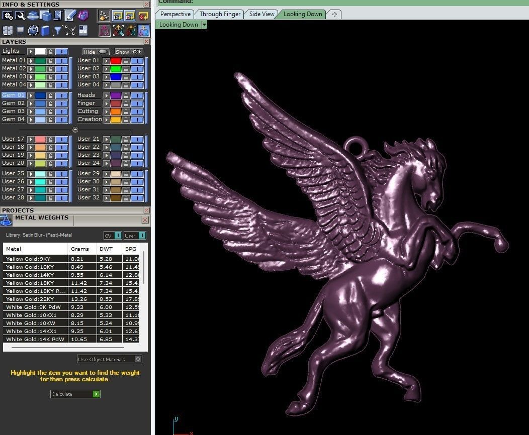 Pegasus pendant 3D print model_4