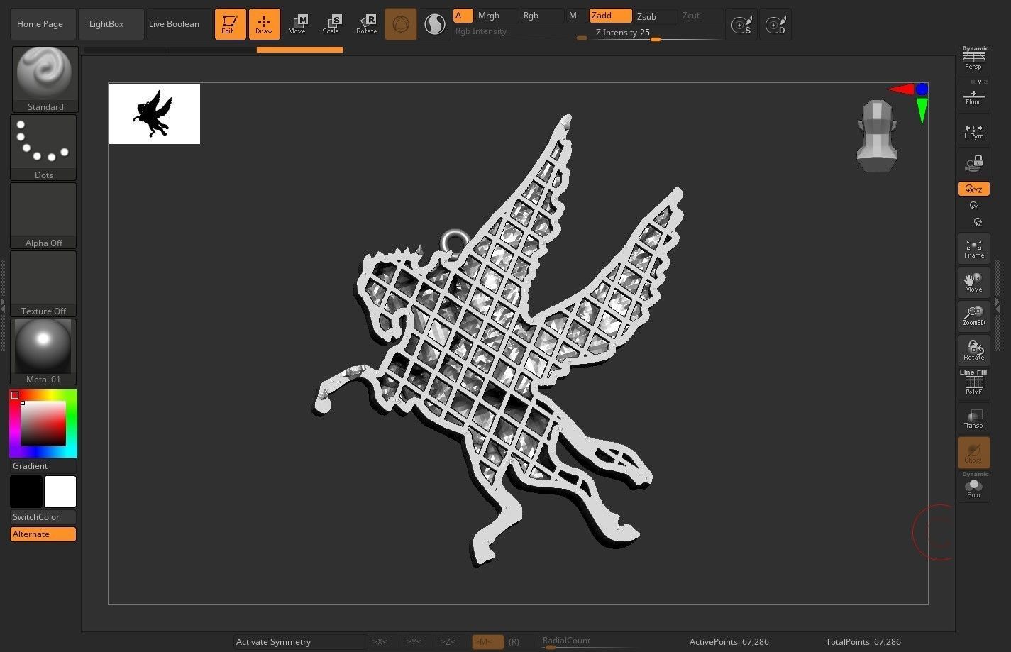 Pegasus pendant 3D print model_2