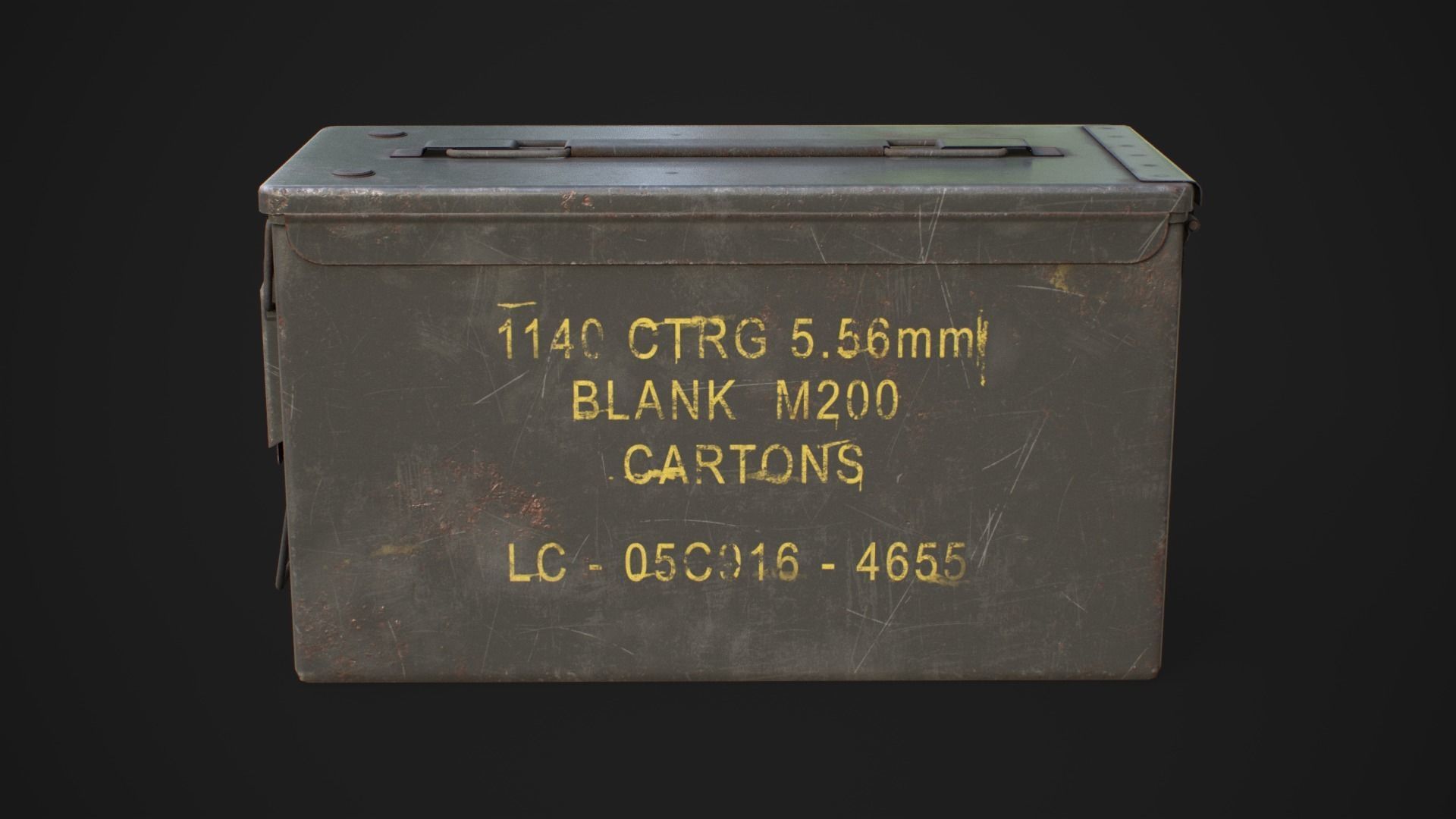 Ammo box 2A Low-poly 3D model_3