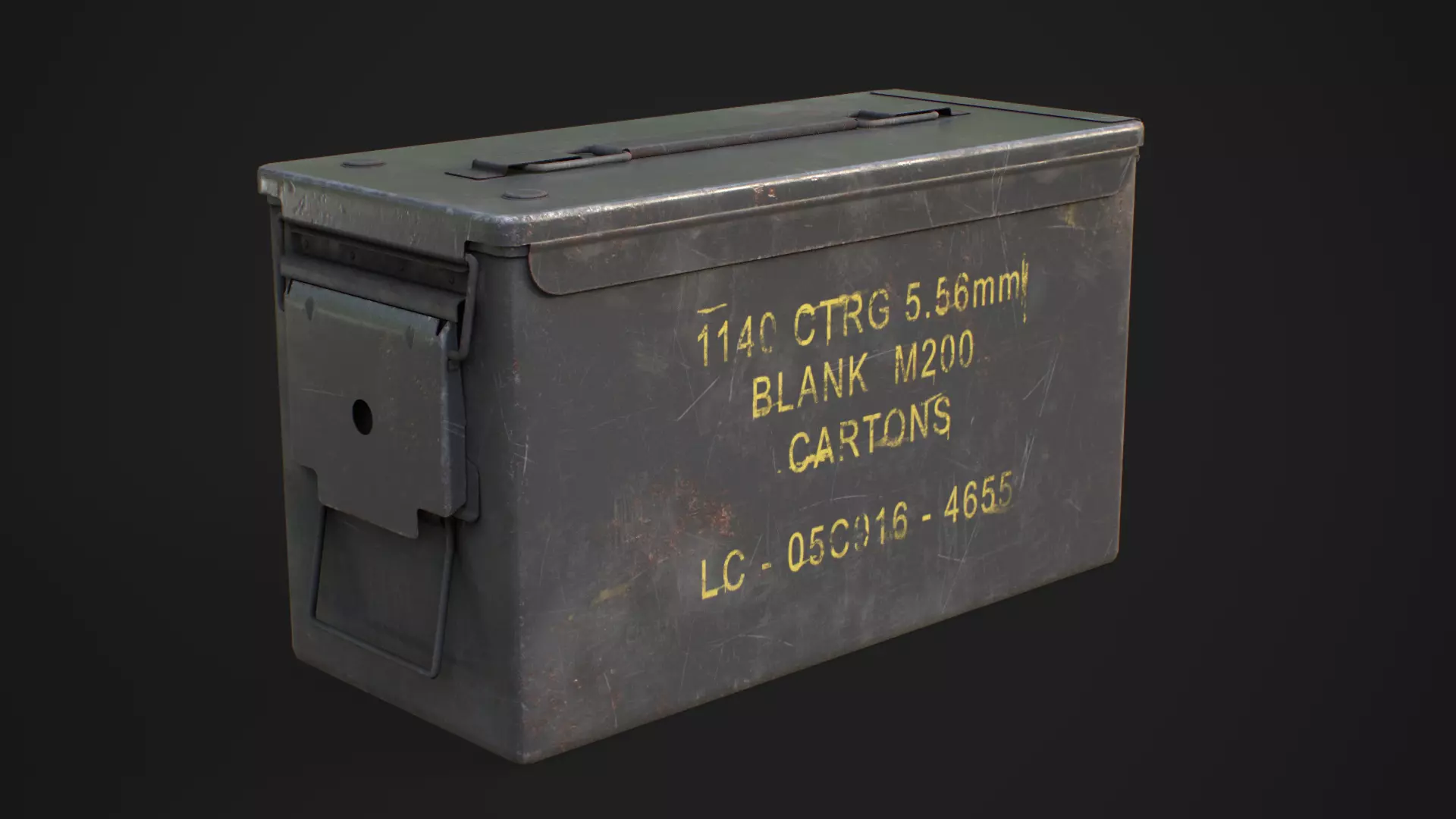 Ammo box 2A Low-poly 3D model_0