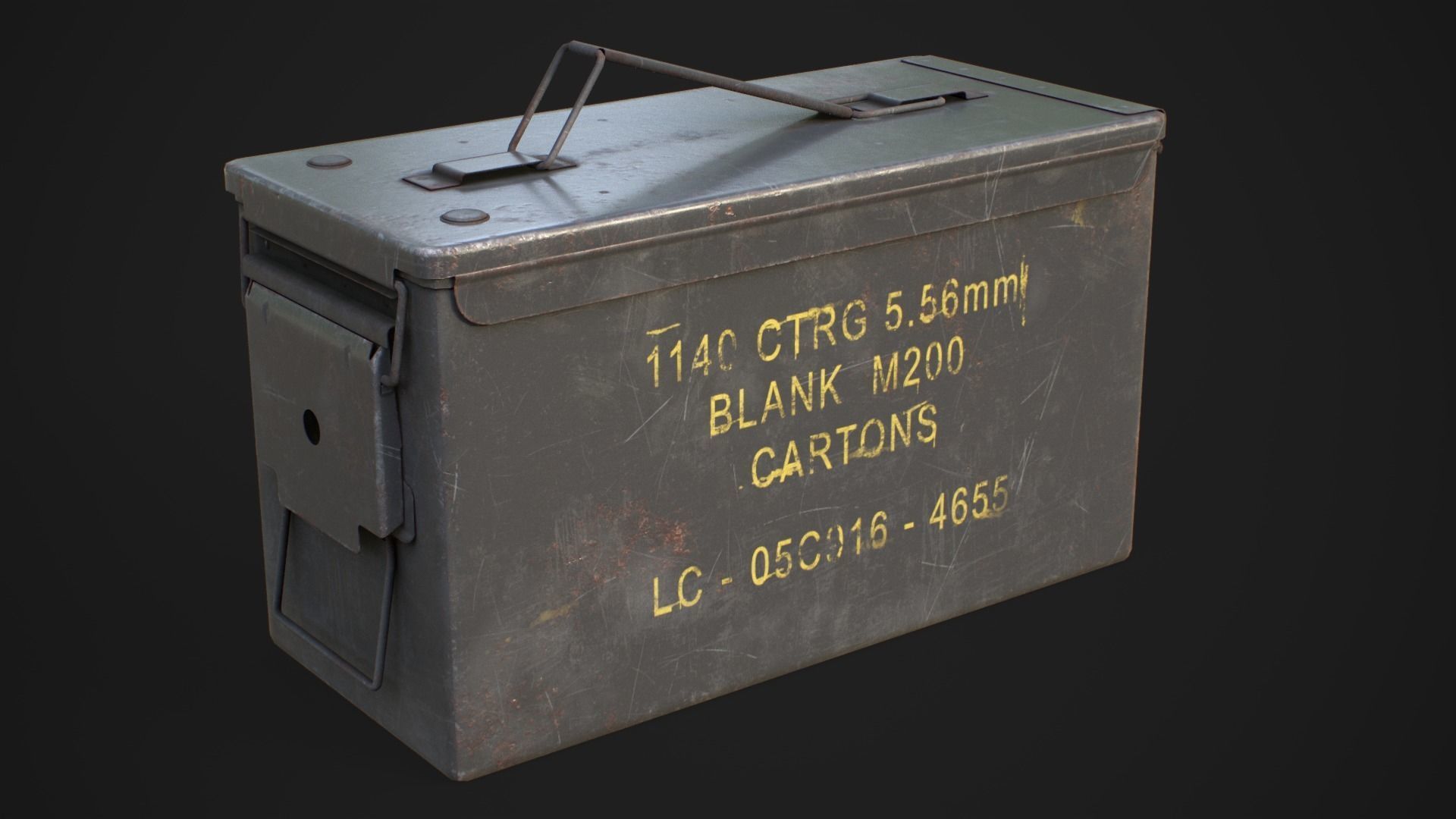 Ammo box 2A Low-poly 3D model_8