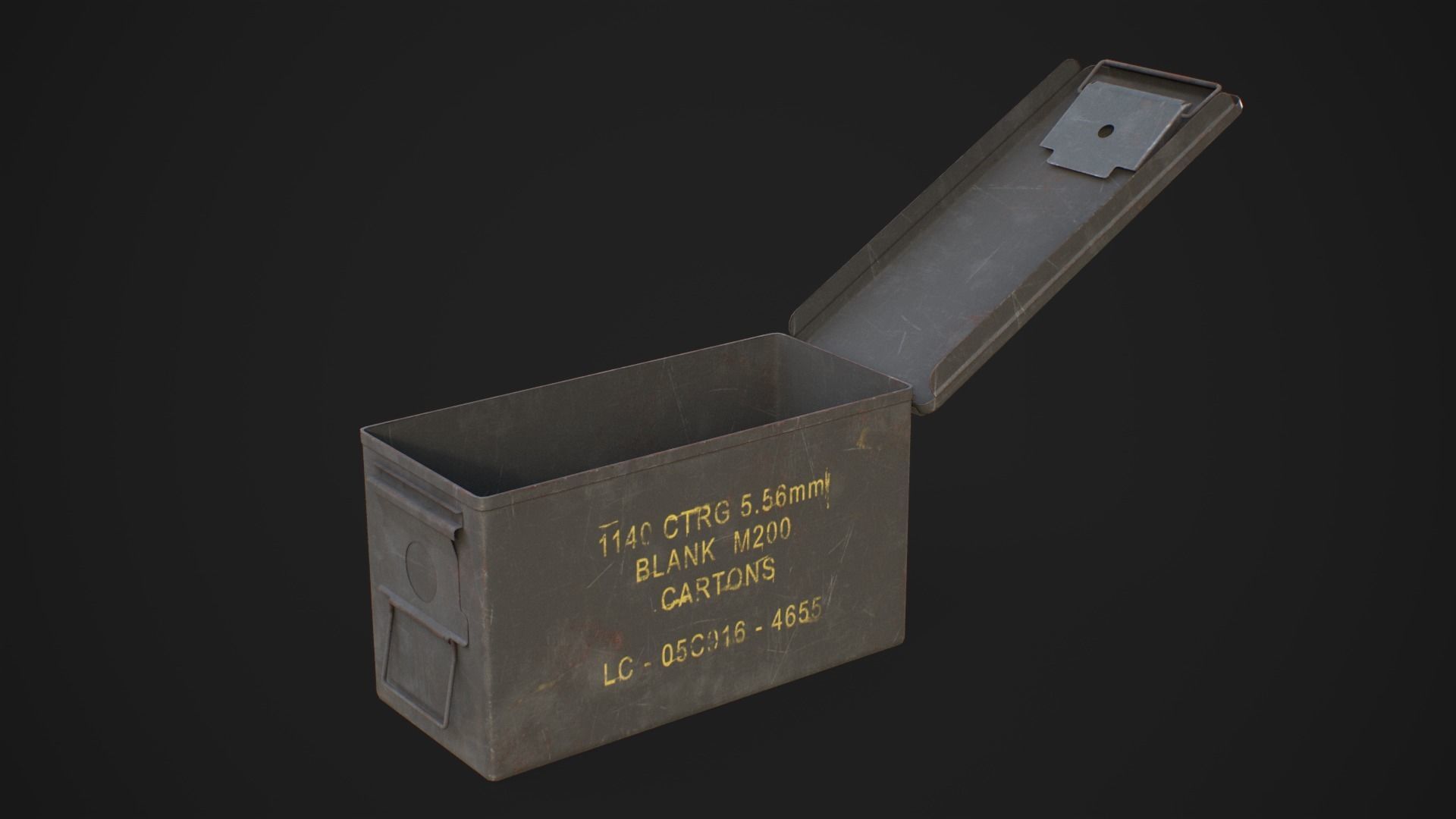 Ammo box 2A Low-poly 3D model_9