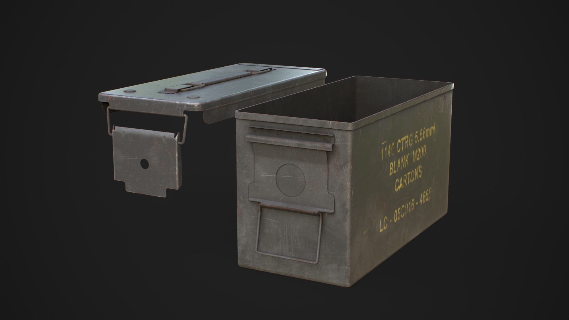 Ammo box 2A Low-poly 3D model_10