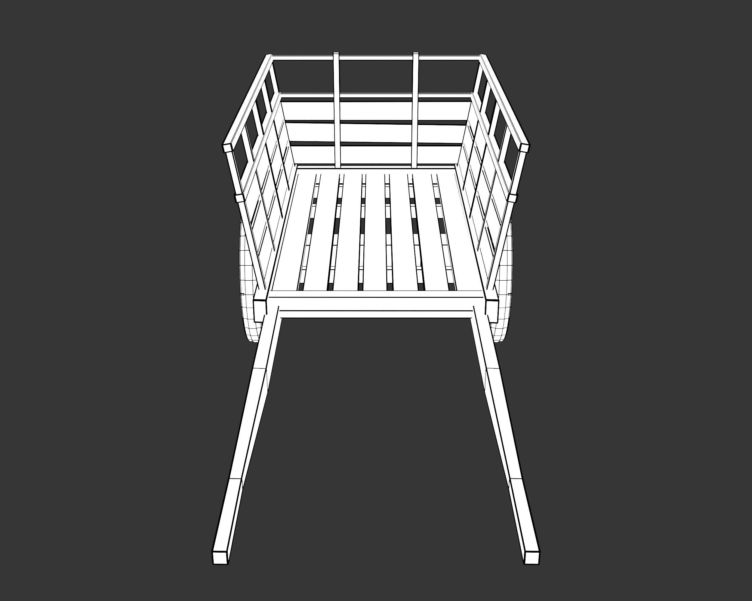 Medieval Transport Cart Medium Low-poly 3D model_8