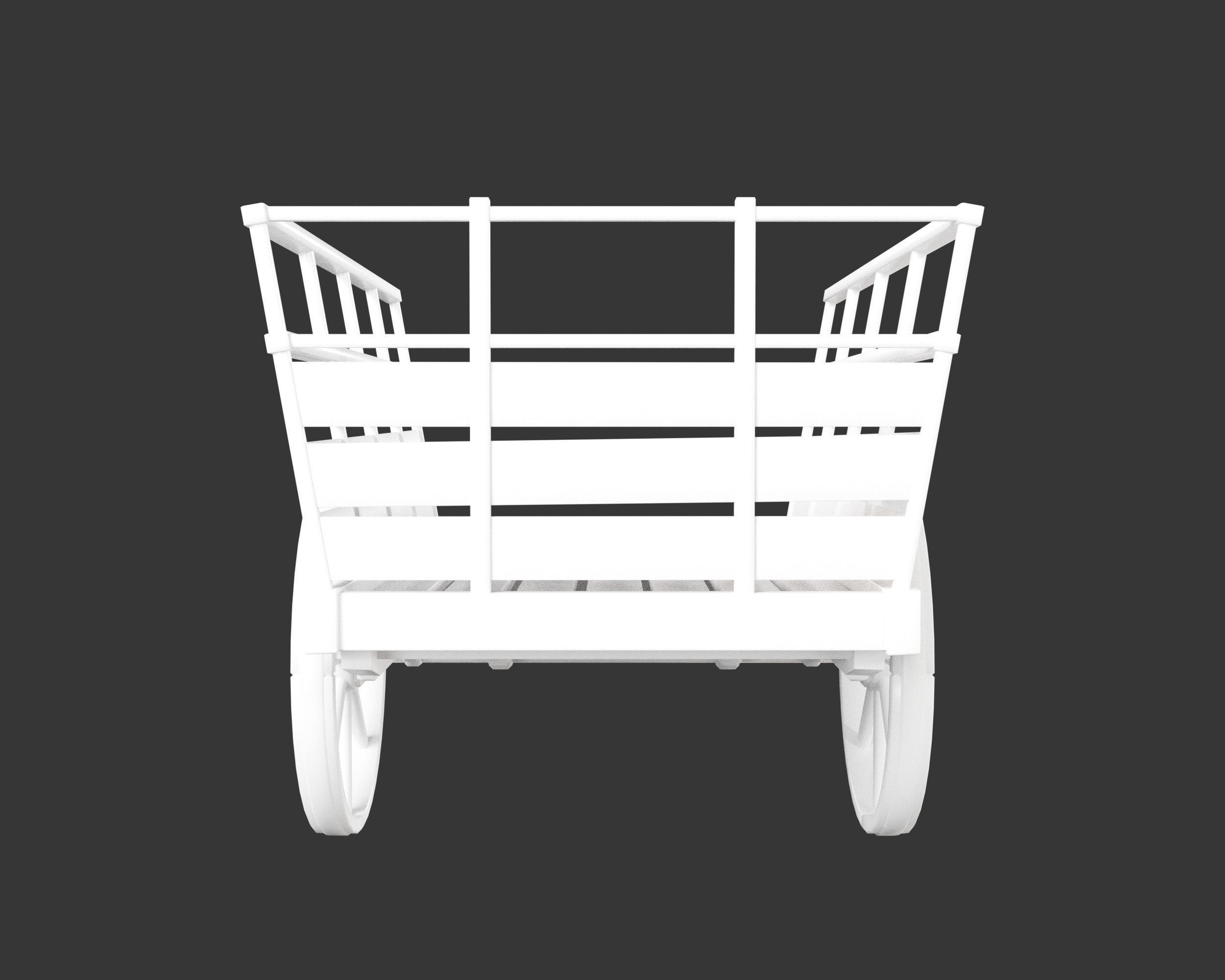 Medieval Transport Cart Medium Low-poly 3D model_13