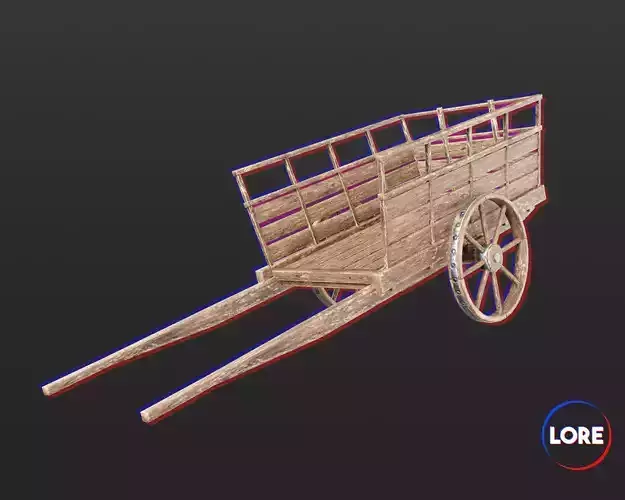 Medieval Transport Cart Medium Low-poly 3D model