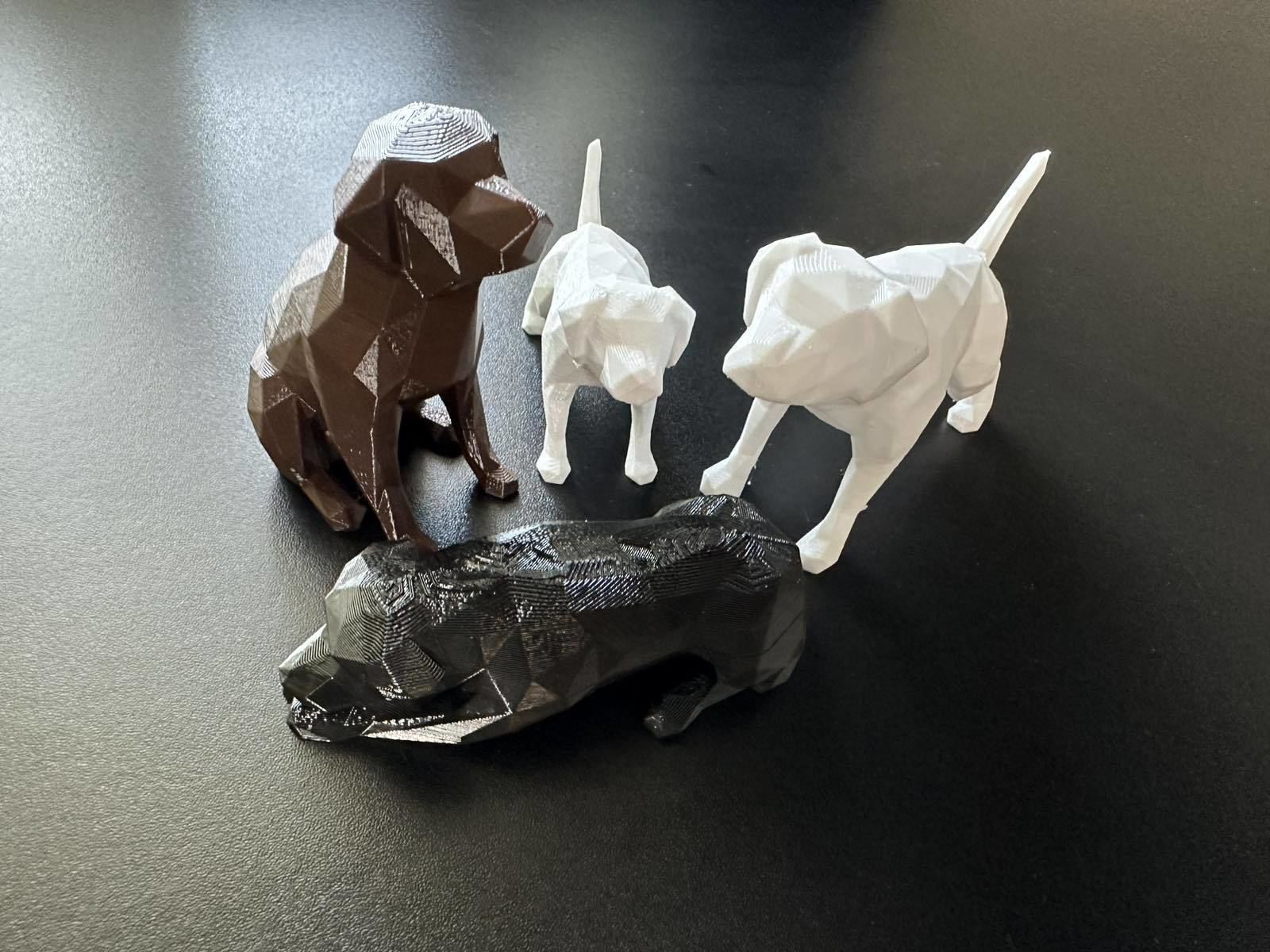Low polygon labrador 3D print model  in three poses Free 3D print model_6