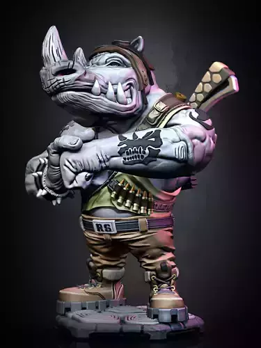 Rocksteady Fanart 3D print model