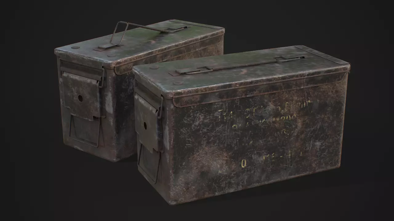  Ammo box 5A Low-poly 3D model_0