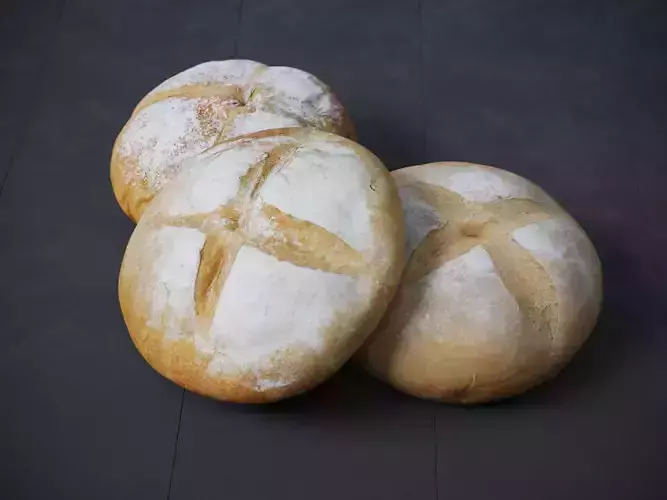 Sourdough Bread Round  Low-poly 3D model