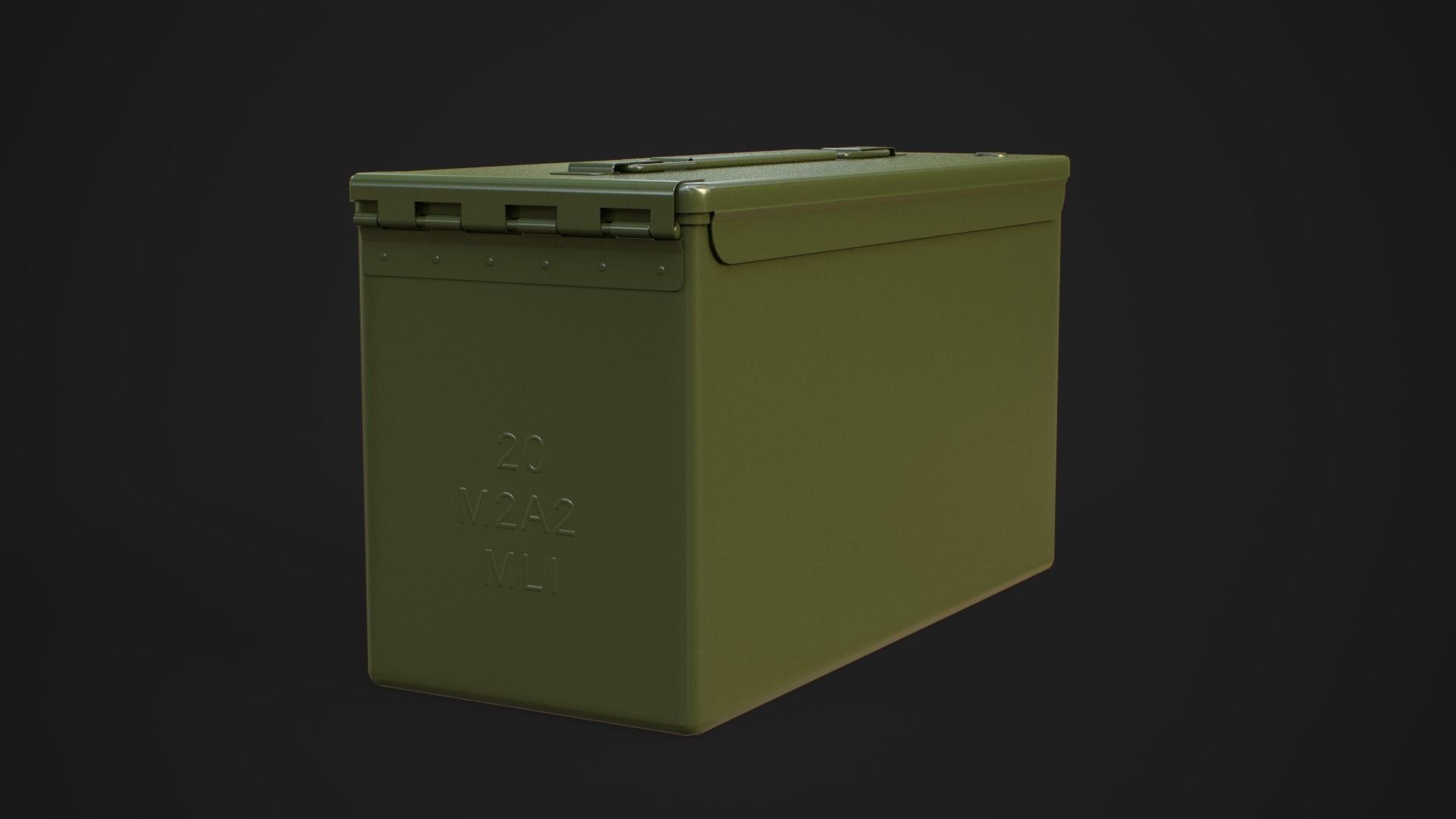 Ammo box 2D Low-poly 3D model_13
