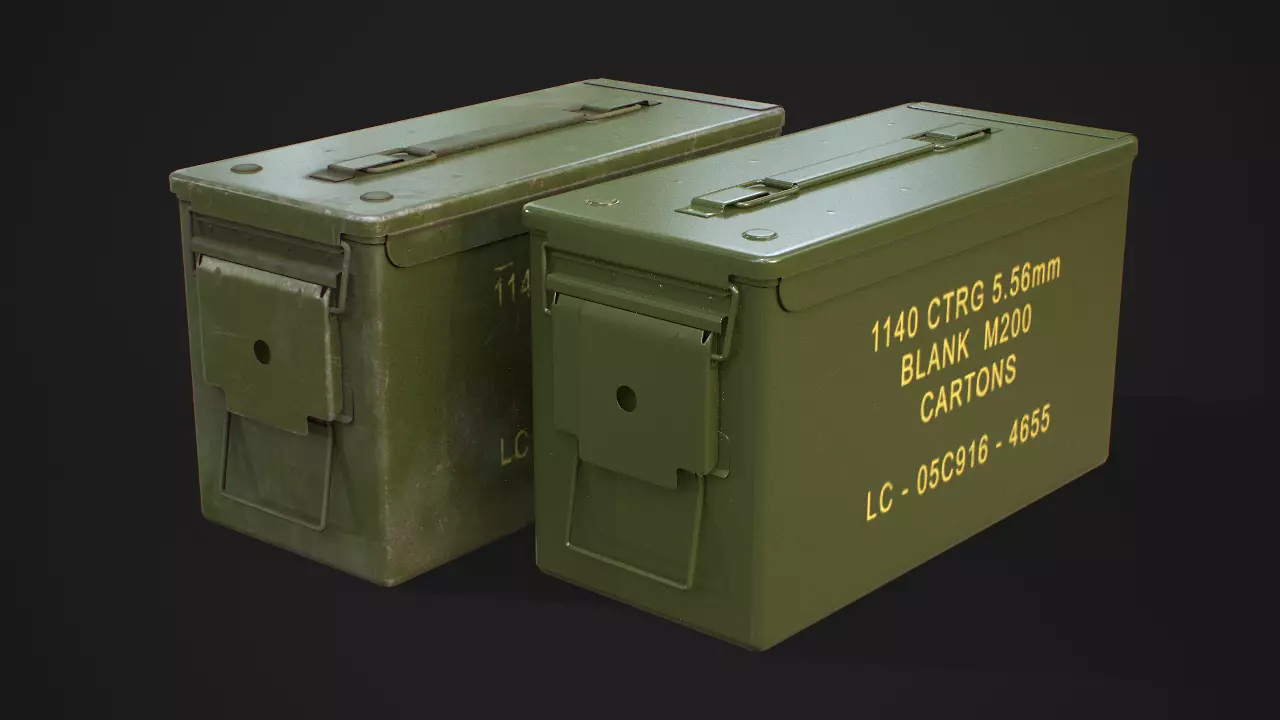 Ammo box 2D Low-poly 3D model_0