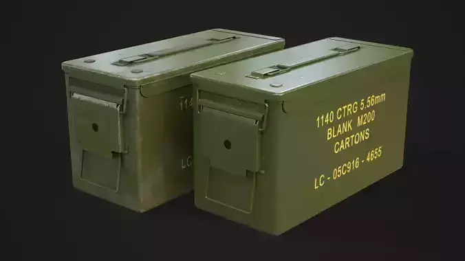  Ammo box 2D Low-poly 3D model