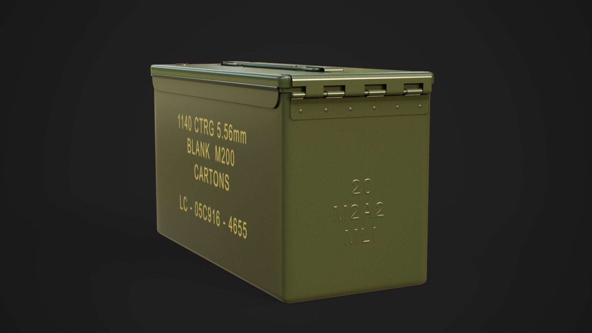 Military ammo boxes Low-poly 3D model_19