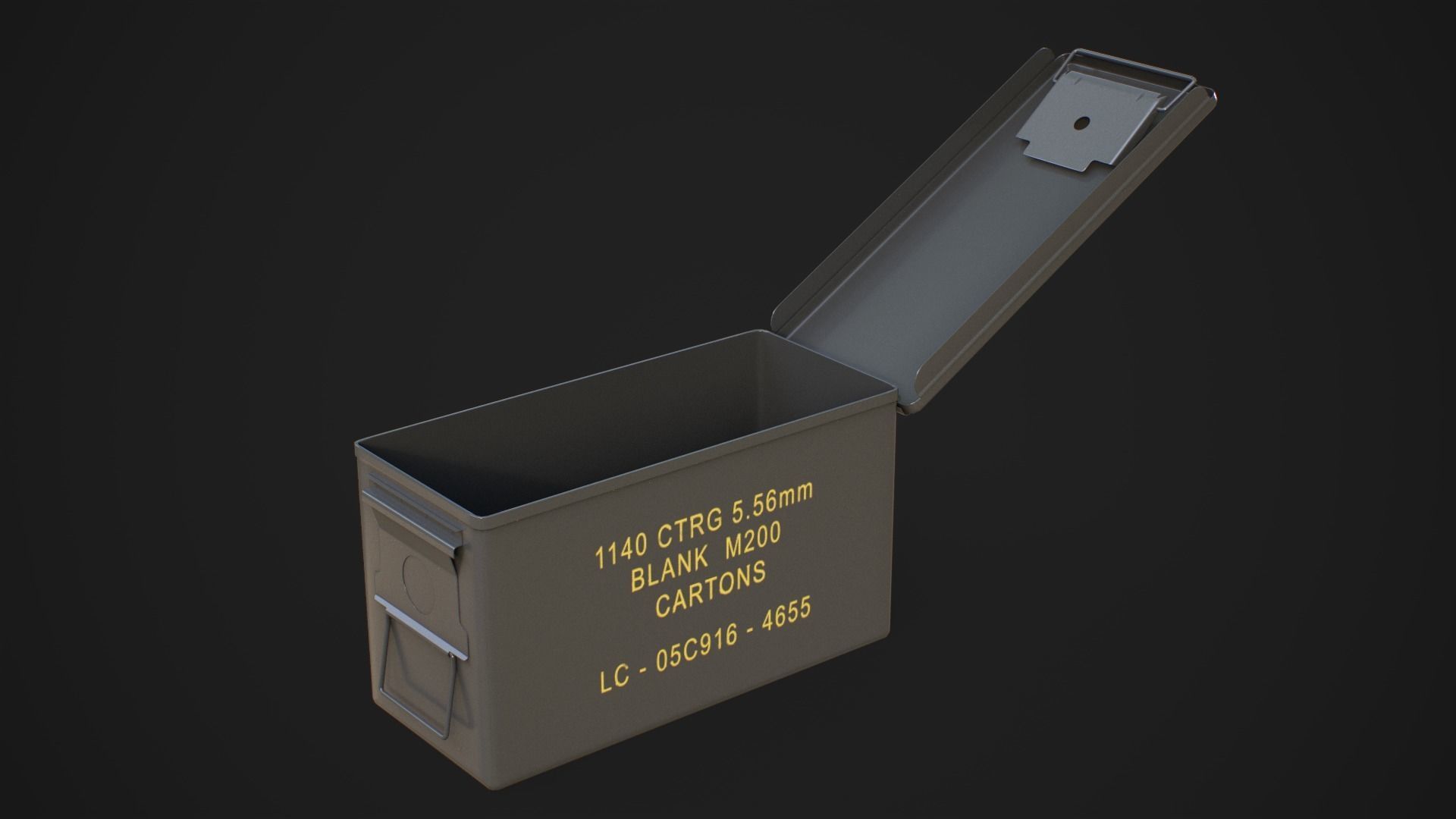 Military ammo boxes Low-poly 3D model_42
