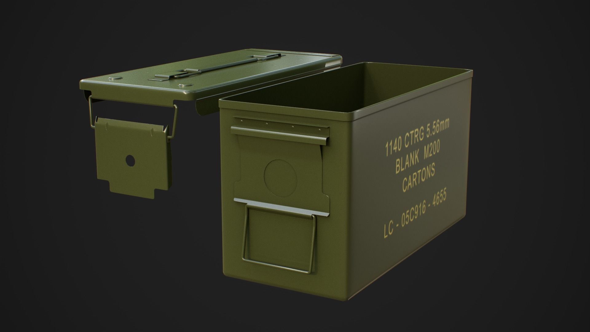 Military ammo boxes Low-poly 3D model_49