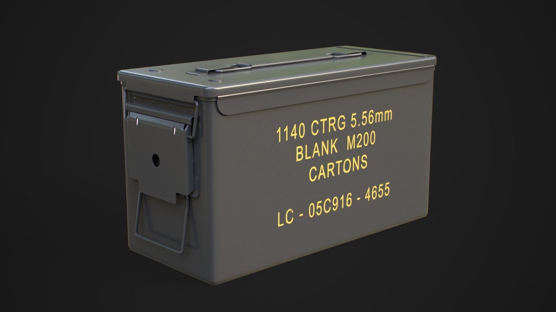 Military ammo boxes Low-poly 3D model_2