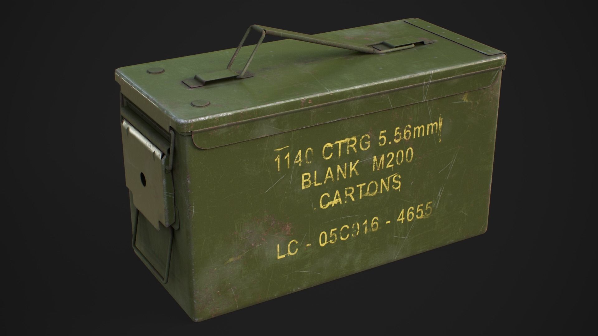 Military ammo boxes Low-poly 3D model_40