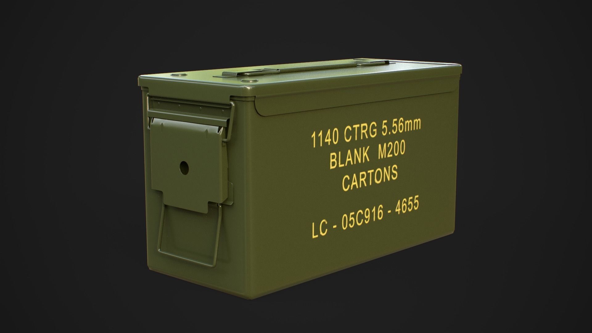 Military ammo boxes Low-poly 3D model_4