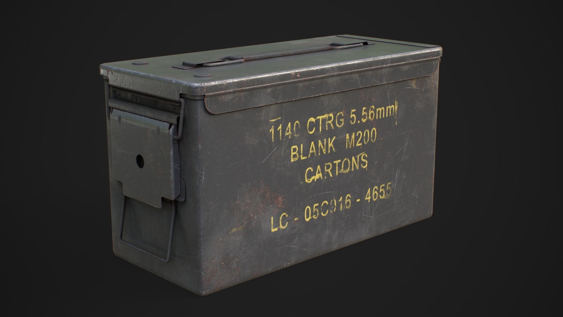Military ammo boxes Low-poly 3D model_3
