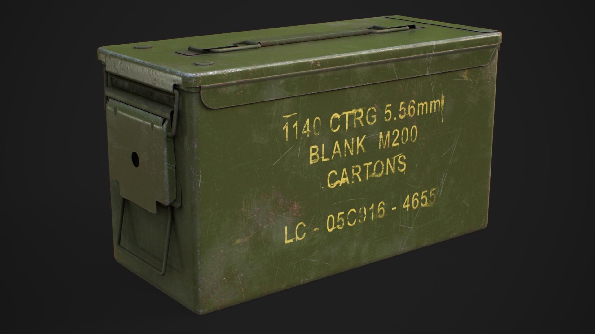 Military ammo boxes Low-poly 3D model_5