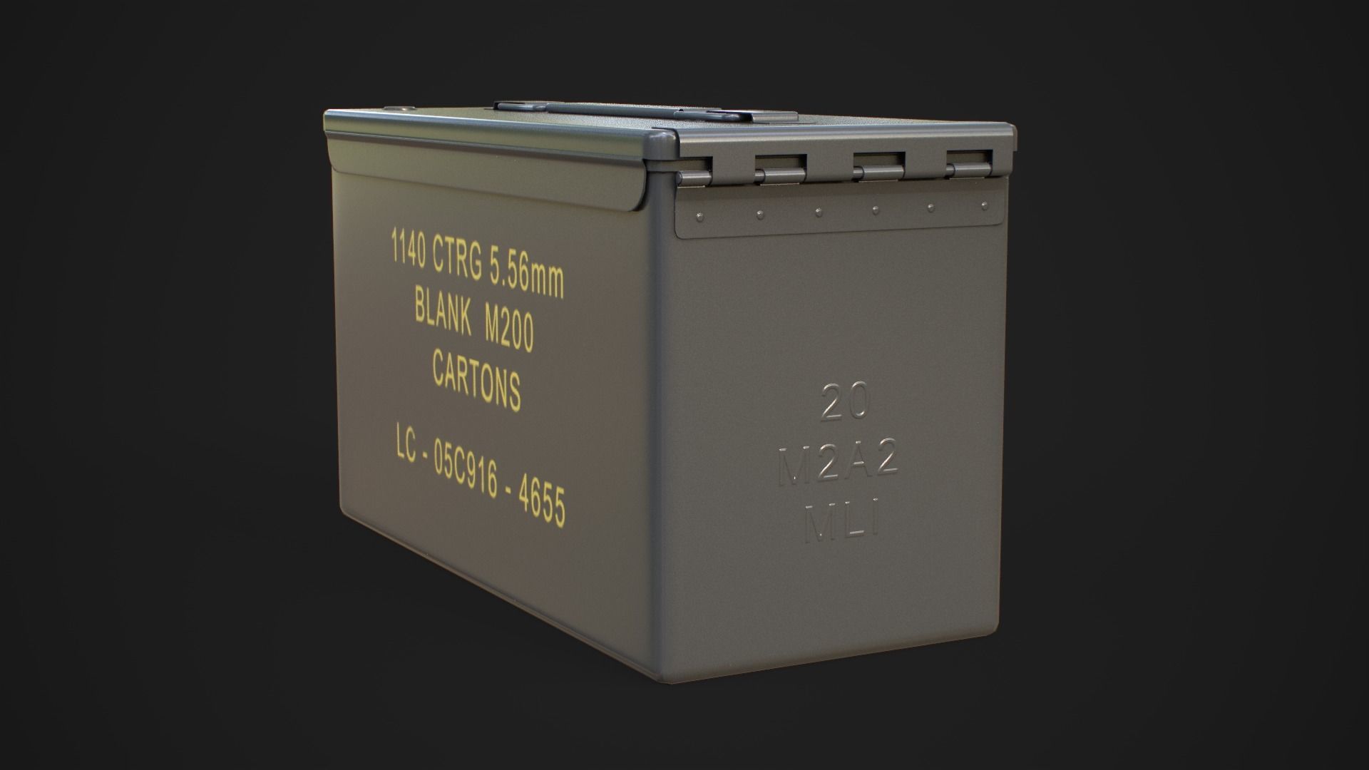 Military ammo boxes Low-poly 3D model_17