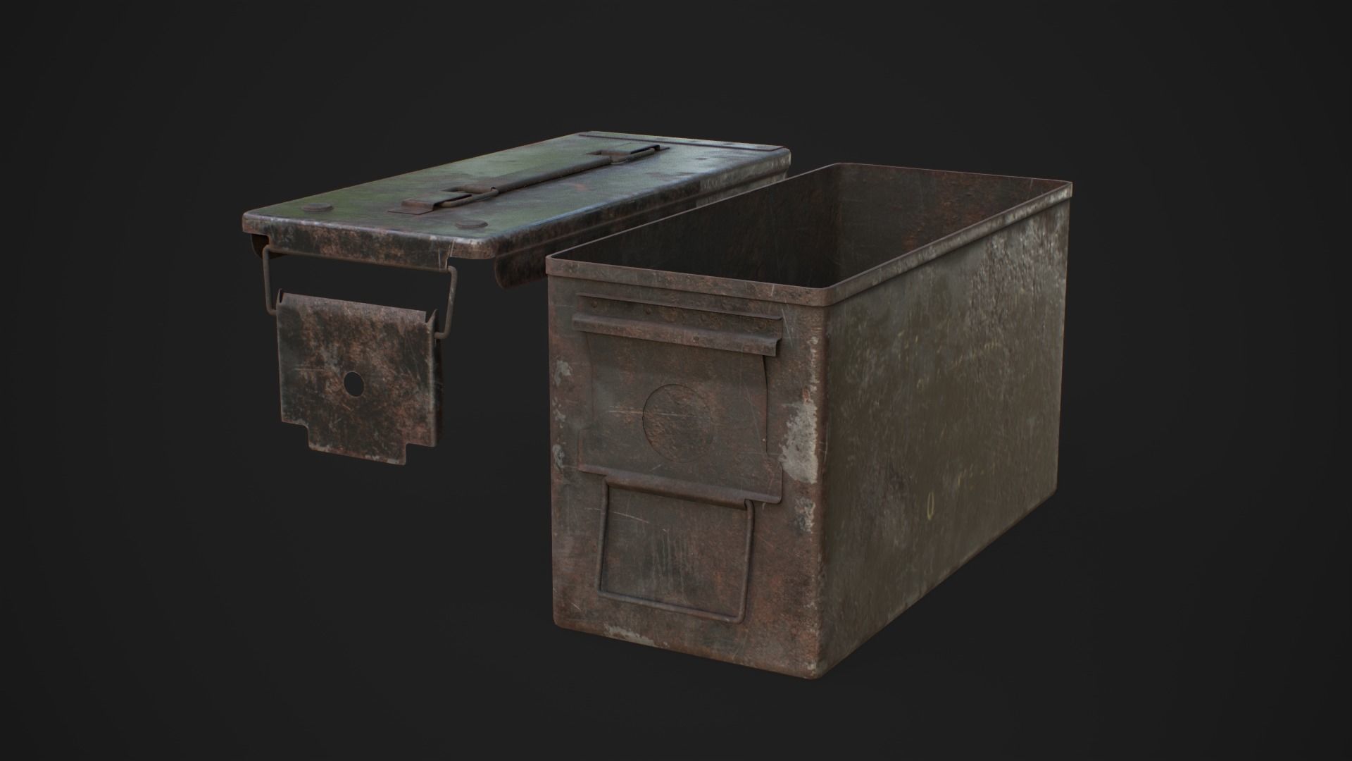 Military ammo boxes Low-poly 3D model_51