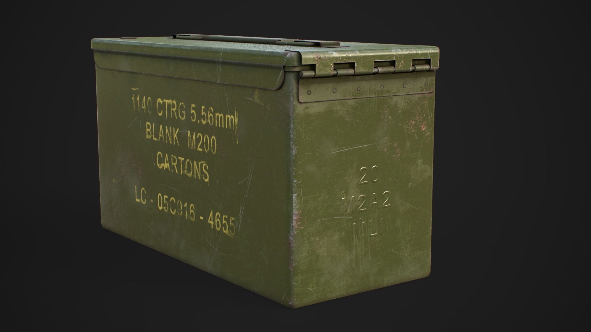 Military ammo boxes Low-poly 3D model_20