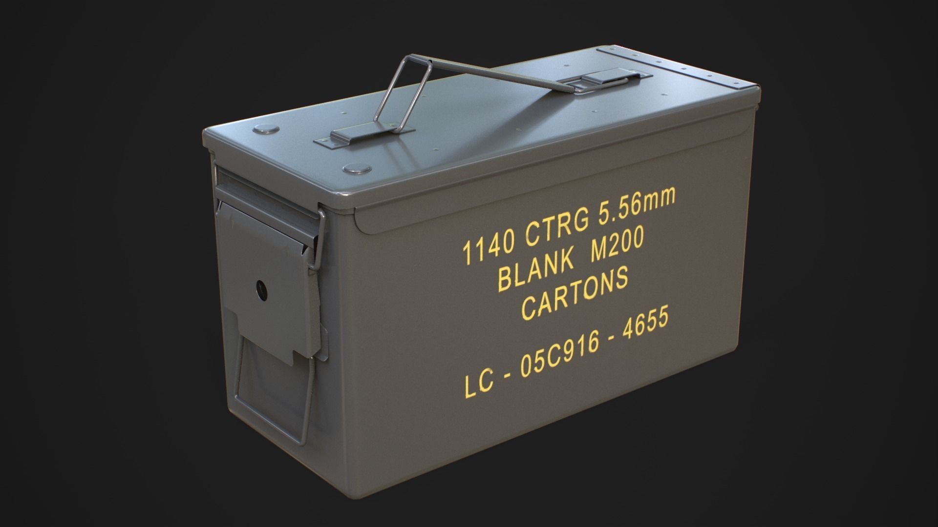 Military ammo boxes Low-poly 3D model_37