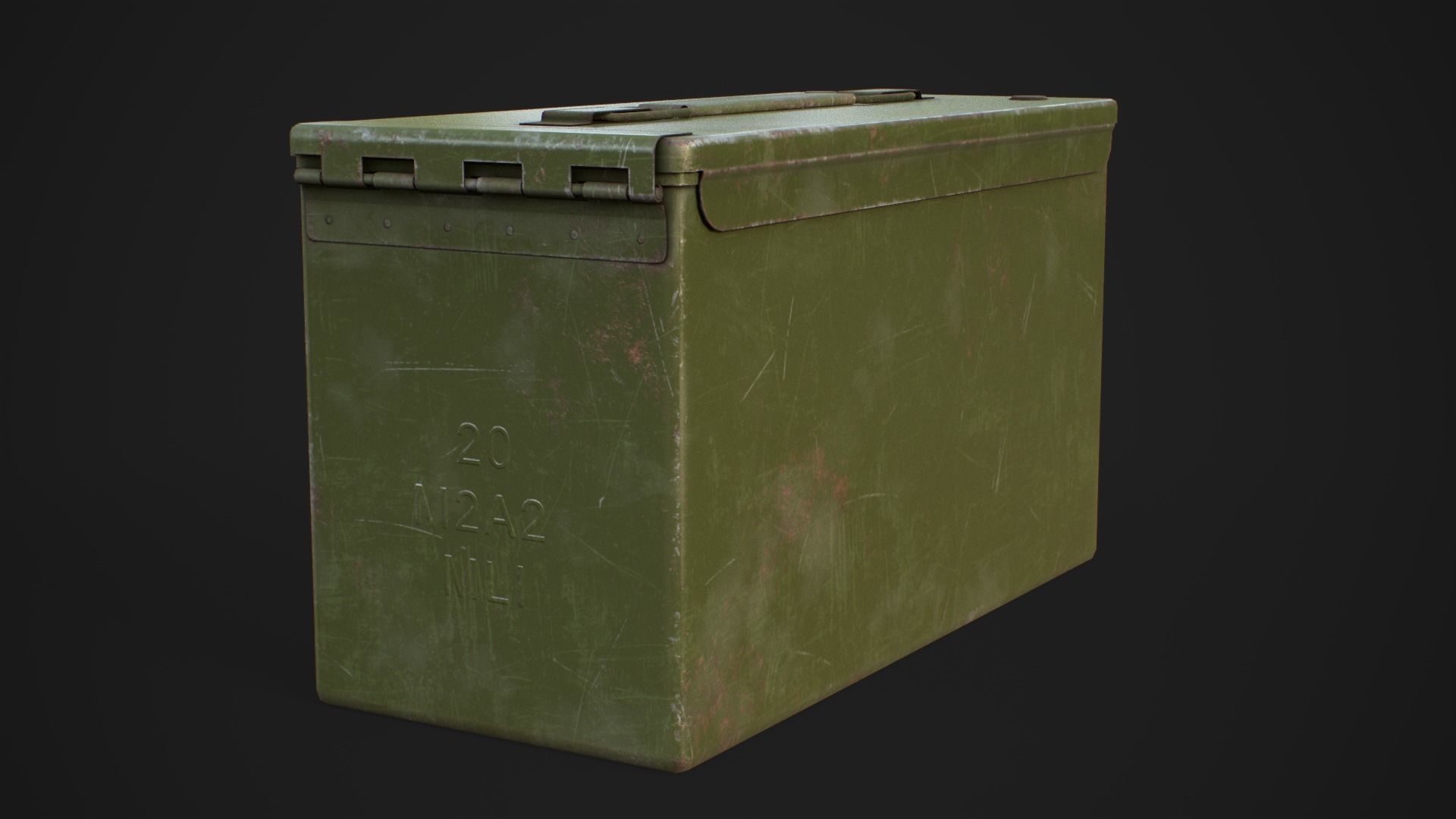 Military ammo boxes Low-poly 3D model_25