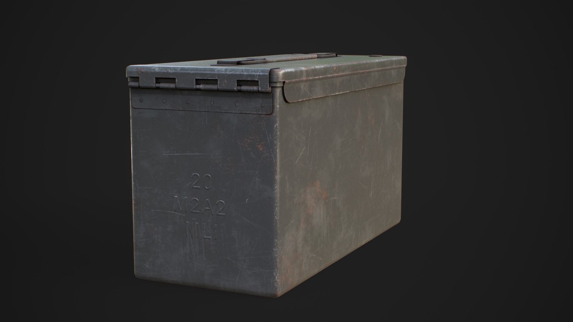 Military ammo boxes Low-poly 3D model_23