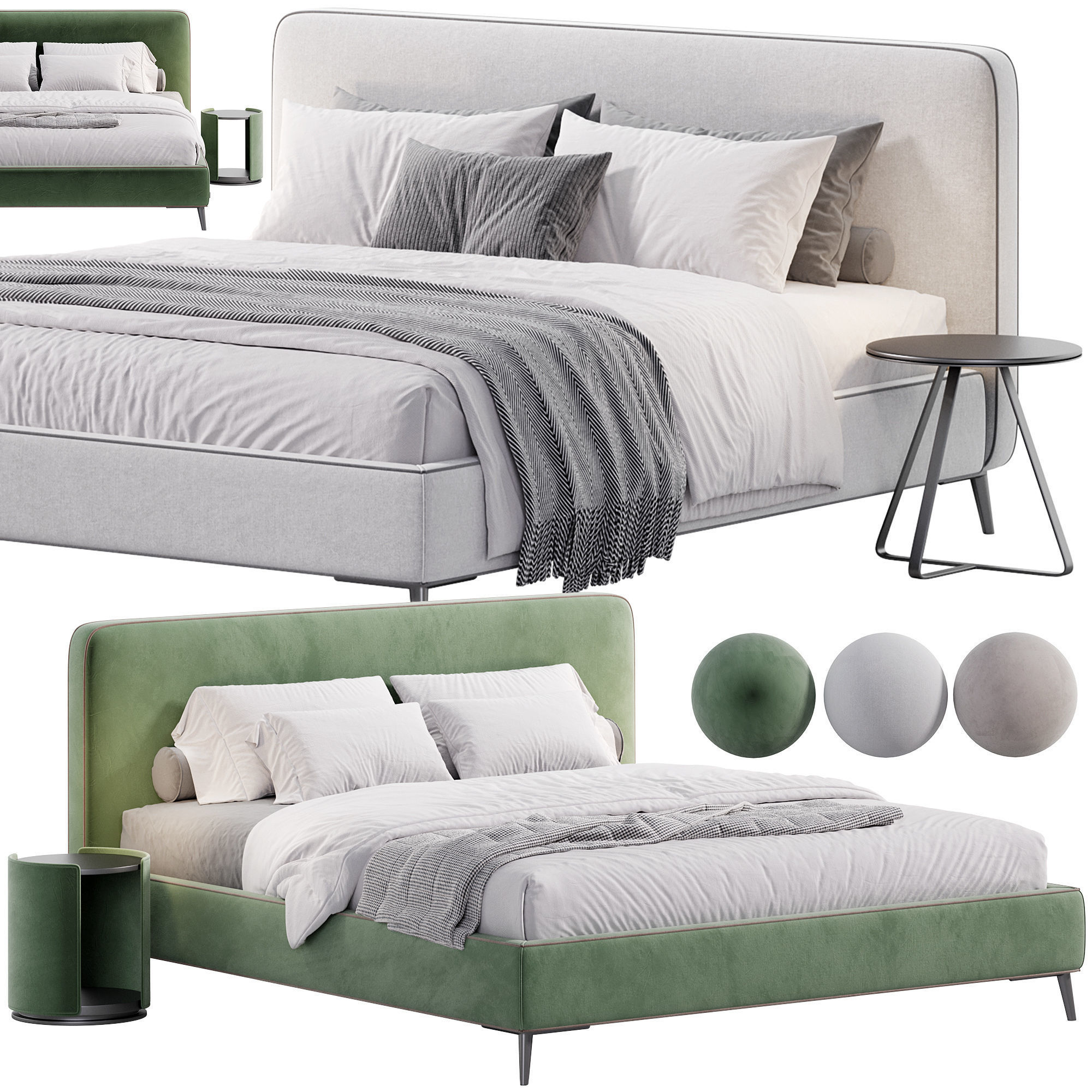 Malfa bed by Como Casa 3D model_3